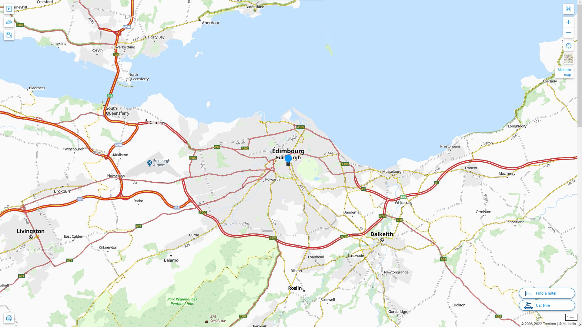 Edinburgh Highway and Road Map